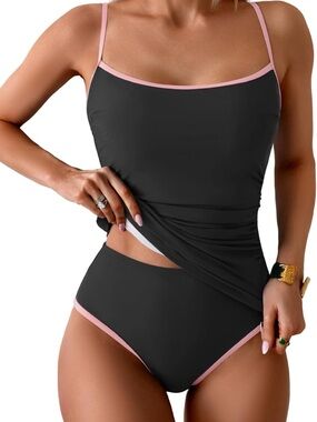 Tankini Swimsuit Two Piece Tummy Control Bathing Suit M. 2643/bb13-1
